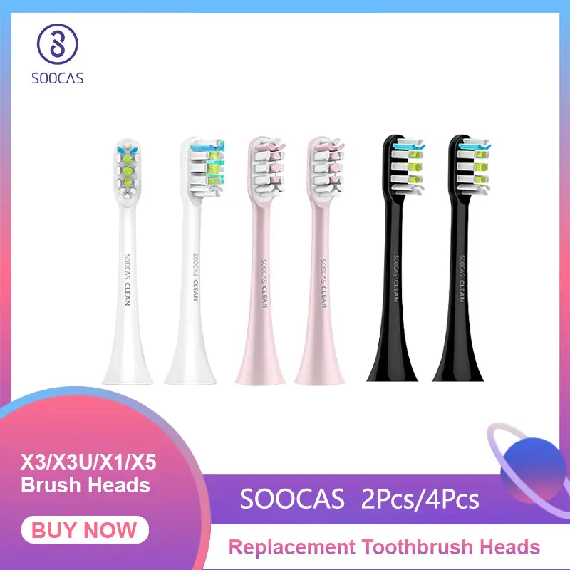 SOOCAS X3 X1 X3U X5 насадка для зубной щетки оригинальные сменные насадки для зубной щетки SOOCARE Sonic насадки для электрической зубной щетки насадка для зубной щетки s - изображение
