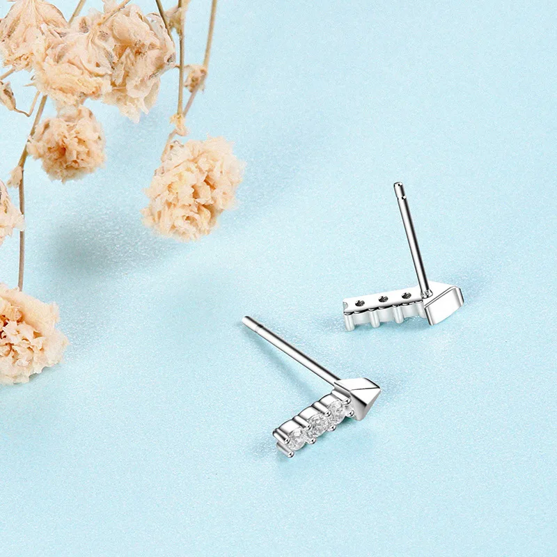 YOROMER 925 стерлингового серебра серьги из циркония маленькие серьги-гвоздики в