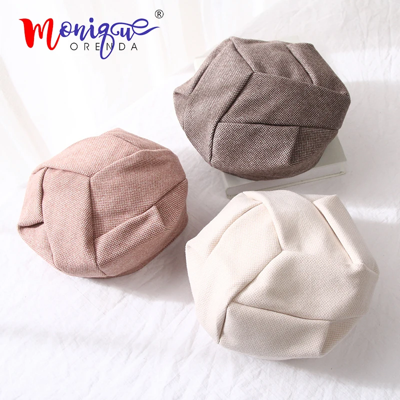 Модная Милая шапка для девочек женский комбинированный Топ берет Женская