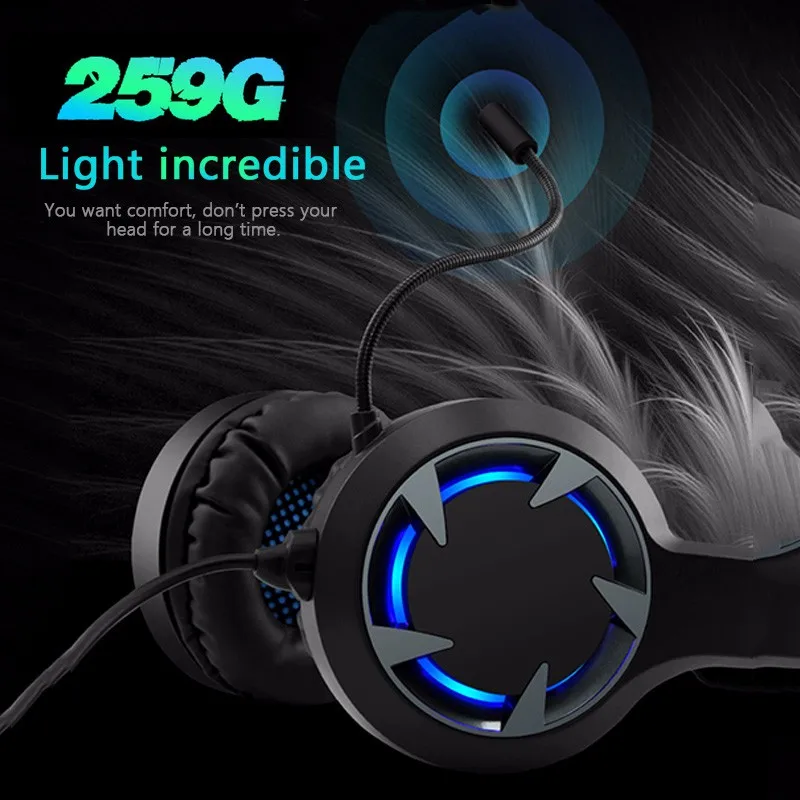 Игровые наушники A9 большие светильник микрофон стерео глубокий бас для ПК