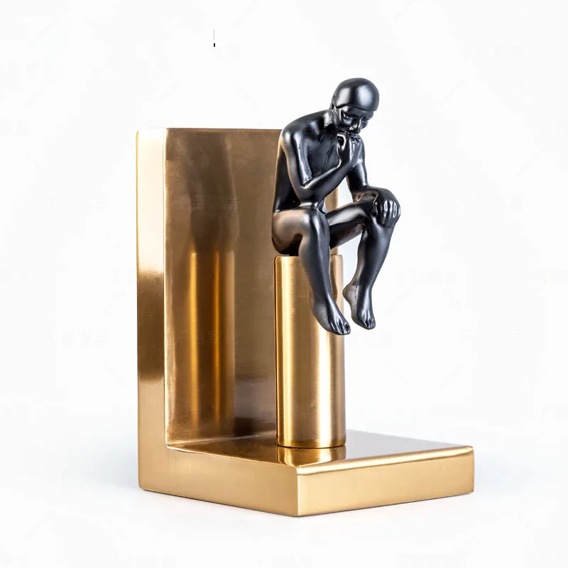 2 шт./компл. Современная Абстрактная фигура книжные концы статуя Thinker художественная книга концевые фигурки металлическая Настенная Декорация голова оленя аксессуары R2605