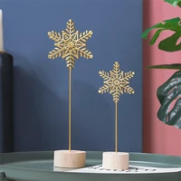 nordic wrought iron snowflake handicraft home decor desk accessories for home modern room decoration desktop crafts ornaments