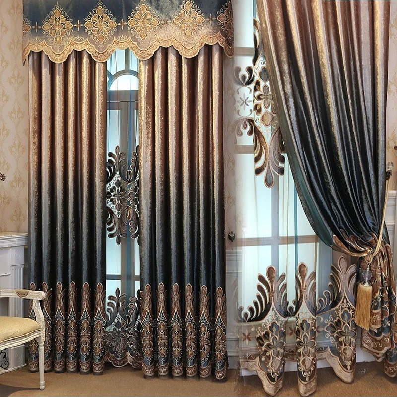 Высококачественные роскошные занавески в европейском стиле для гостиной