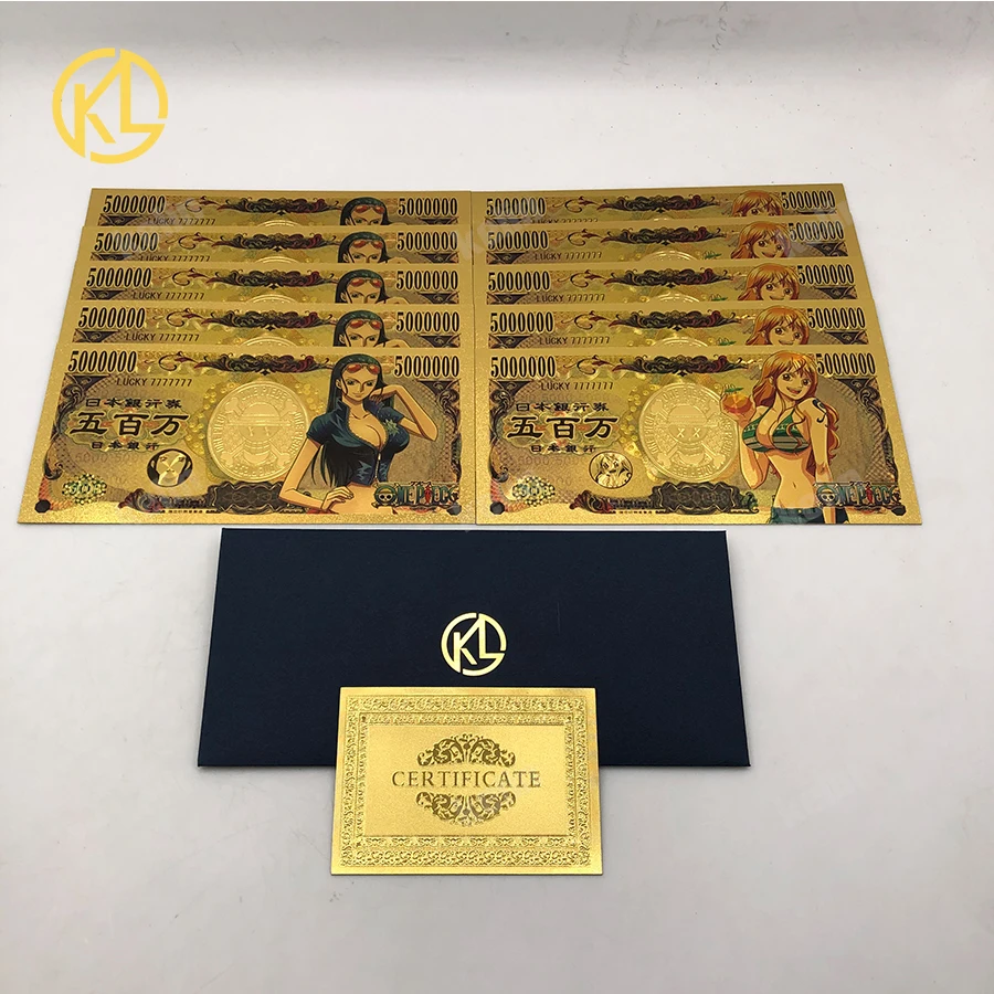 Коллекционная Золотая банкнота Луффи роророноа о нами Нико Робин для