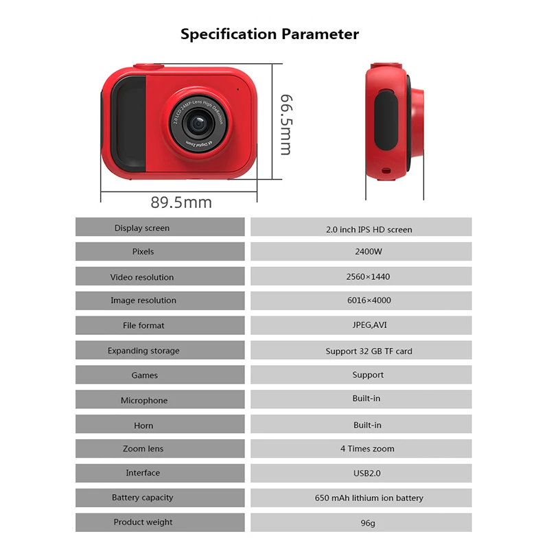 1080P 4x Zoom детская камера с высоким разрешением ЖК-экран портативная USB интерфейс