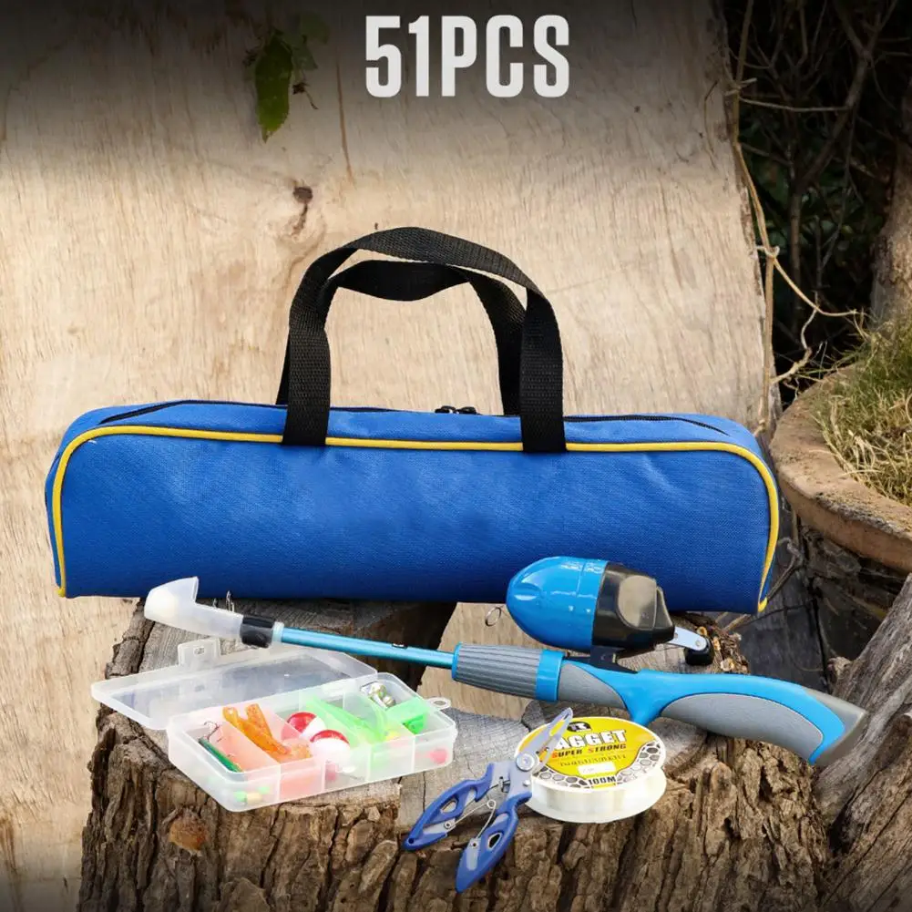 

Portable 51Pcs/Set Delicate Anti Corrosion Fishing Handbag Set Accessory Fishing Handbag Set Sharps Hook Fishing Tackle