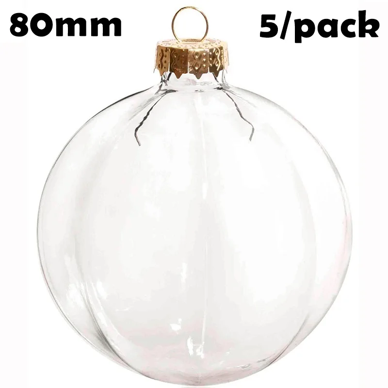 

Promotion - 5/Pack, DIY Paintable Christmas Decoration Ornament 80mm Glass Wide Strip Ball