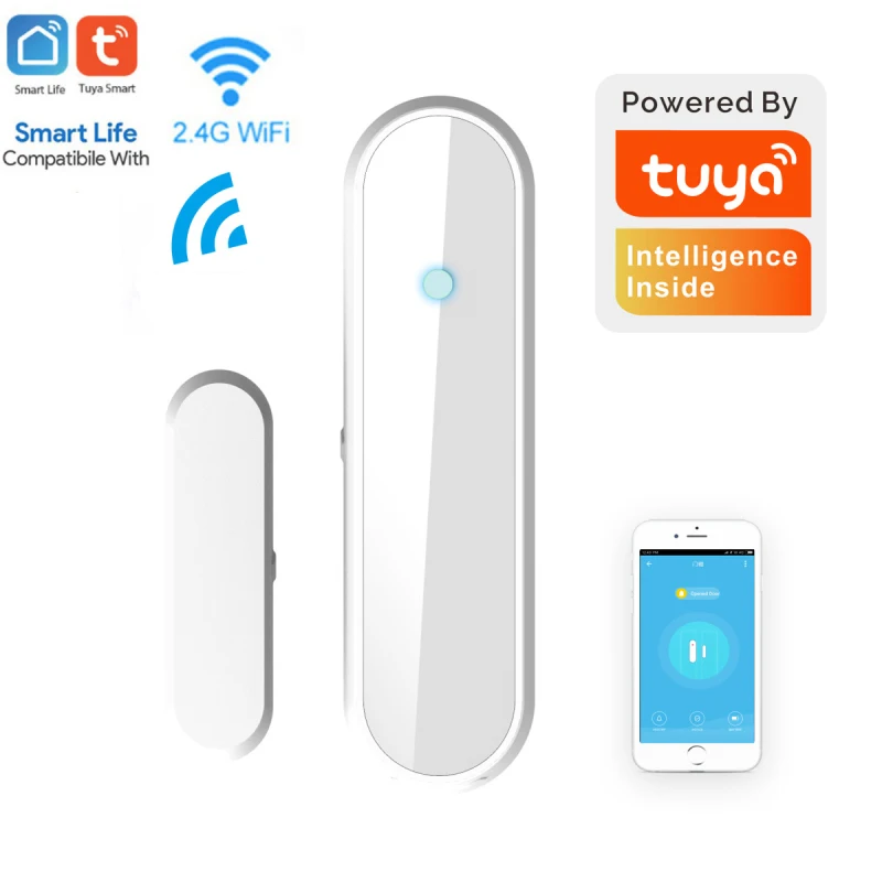 

Tuya Smart WiFi Door Sensor Door Open / Closed Detectors WiFi Low Power Alarm Notification Alert Detector For Alexa Google Home