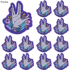 Prajna 10 шт. оптовая продажа мультяшная аппликация вышитые нашивки на одежду Сделай Сам хиппи жест термоклейкие нашивки для одежды значки