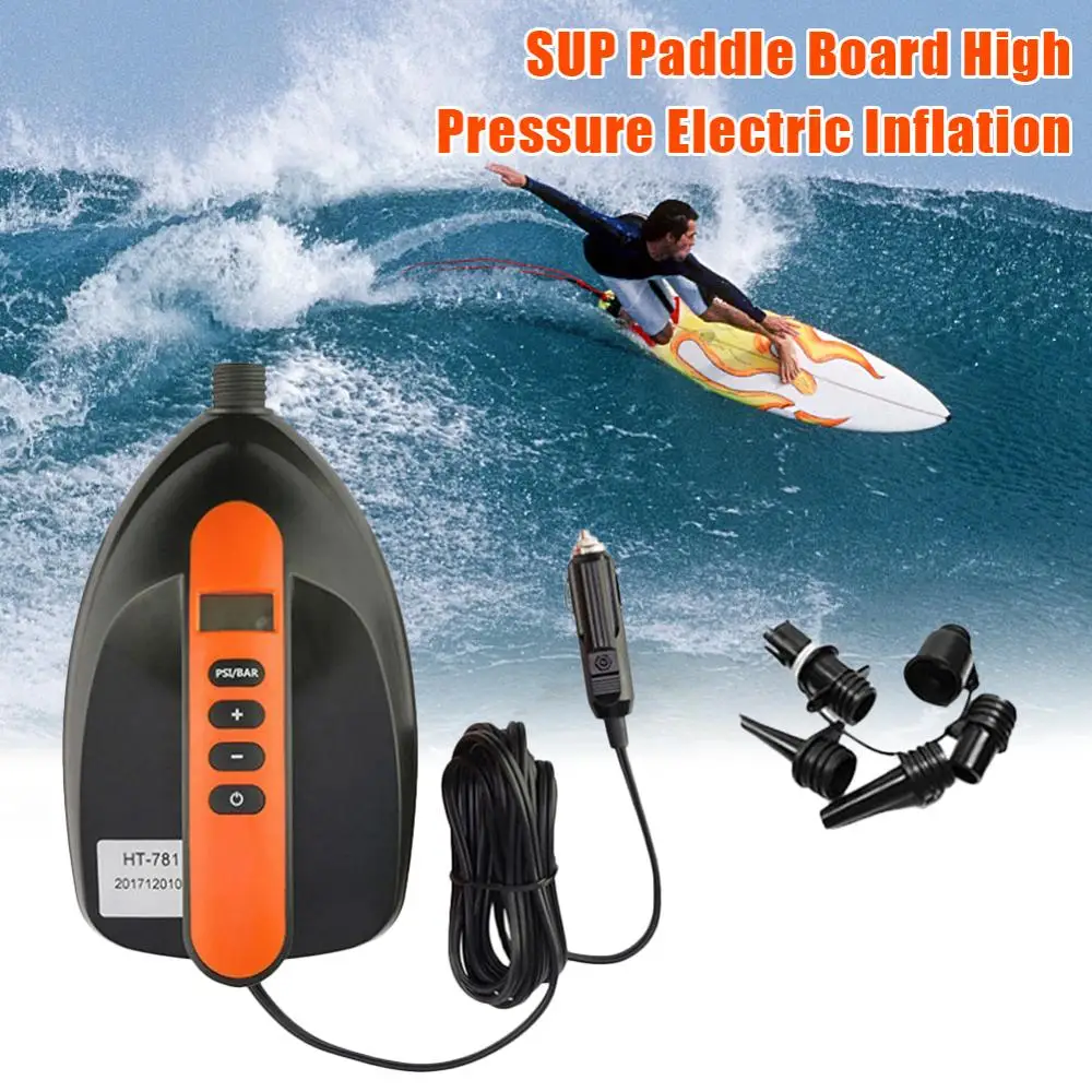 Прочный портативный воздушный насос 12 В цифровой электрический ЖК экран лодка