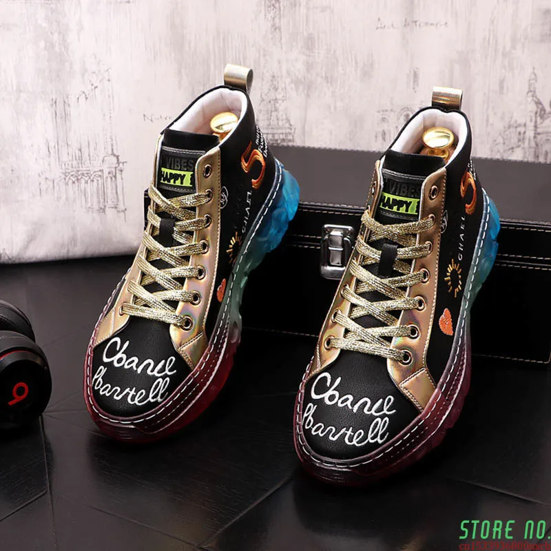 

Мужские дизайнерские Мокасины с граффити, красные повседневные туфли на плоской платформе, лоферы для выпускного, 2021