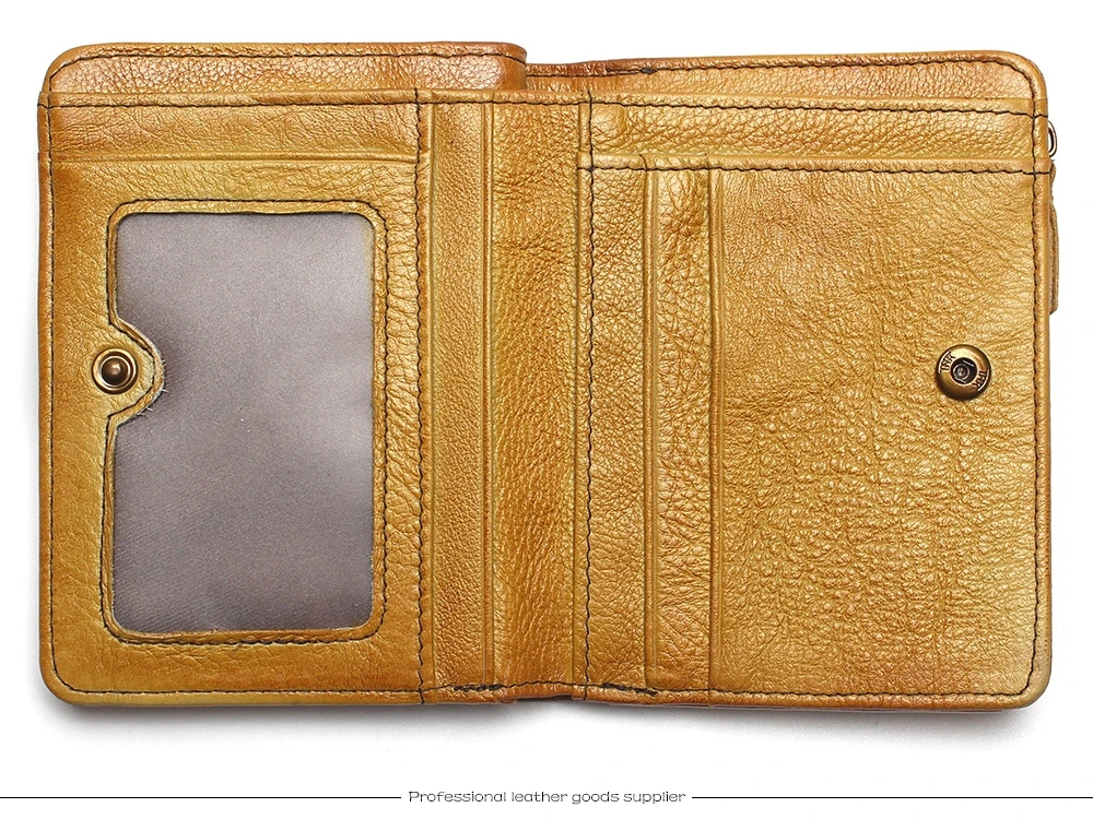 Natural Leather RFID Blocking Men's Top Layer Leather Brushed Wallet Handmade Retro Wallet Pure Leather Leather Coin Purse