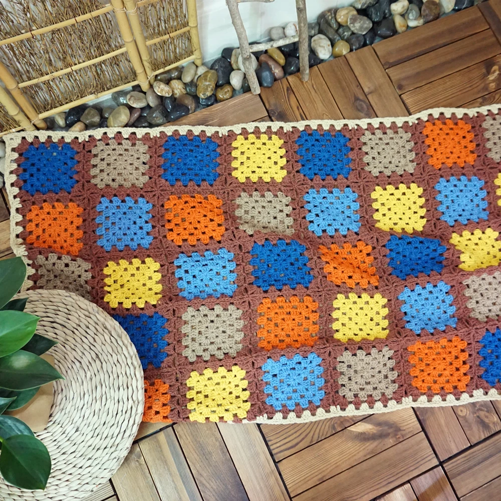 Одеяло ручной работы состаренное крючком фетровая подушка в пасторальном стиле