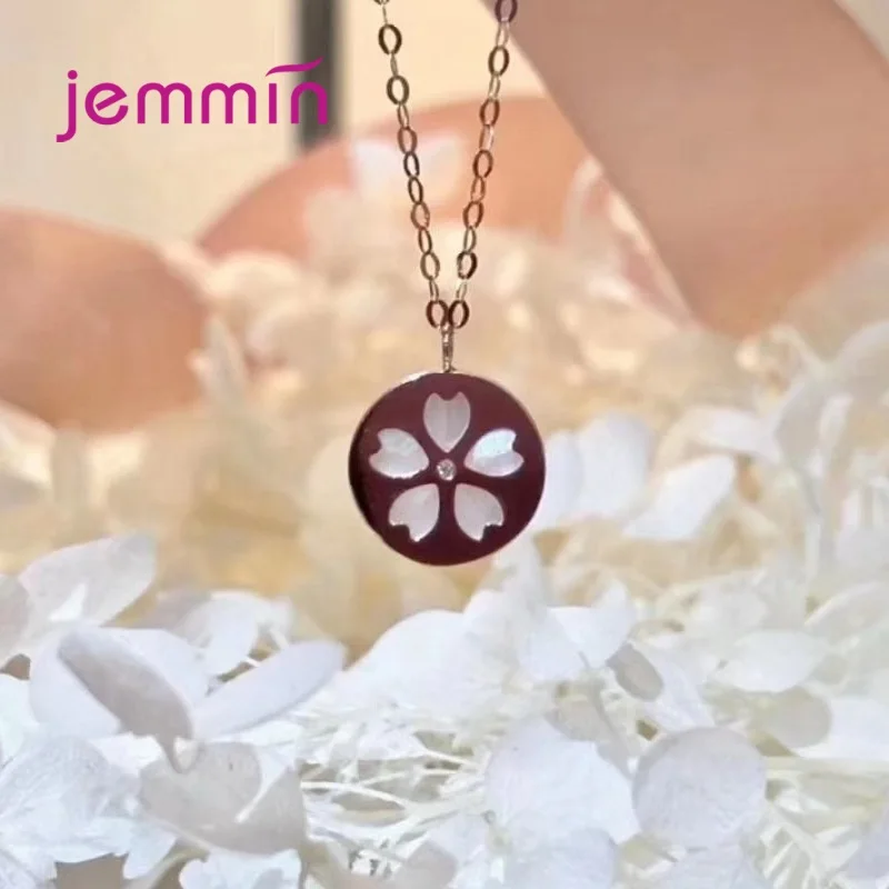 Женское ожерелье из серебра 925 пробы с кулоном в виде цветка|Ожерелья| |