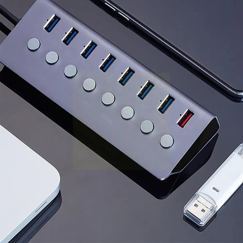 USB Splitter 3.0 With Independent Switch Multi-interface Computer Support 15W Accessories Splitter Extender Adapter O6S8