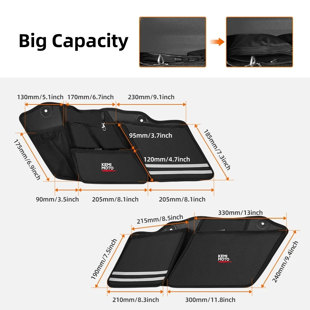 Мотоцикл седельная сумка органайзер для хранения инструментов Touring Street Glide Road King