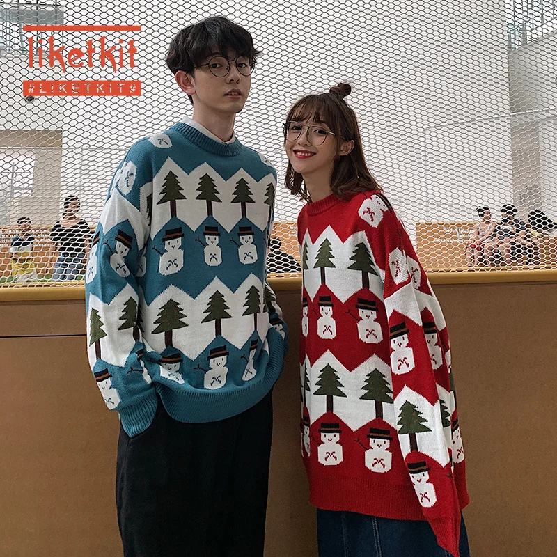 Liketkit мужские Рождественские свитера 2019 пары с рисунком Повседневные плотные