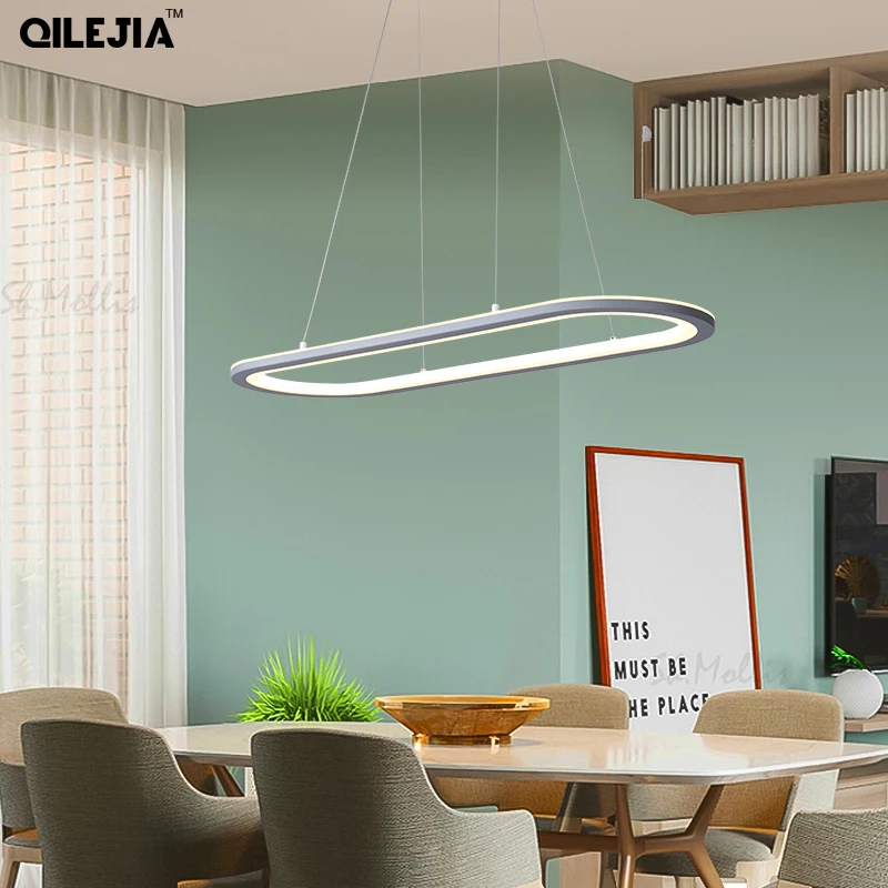 Прямоугольные современные светодиодные подвесные лампы для гостиной ресторана