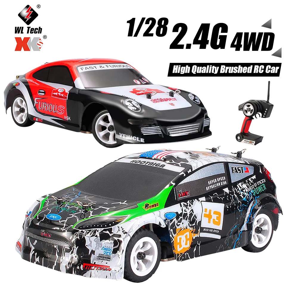 WLtoys K989 K969 Remote Control Four-Wheel Drive Car Charger Electric Toys Mini Race Car 1:28-Ratio High-Speed Off-Road Vehicle