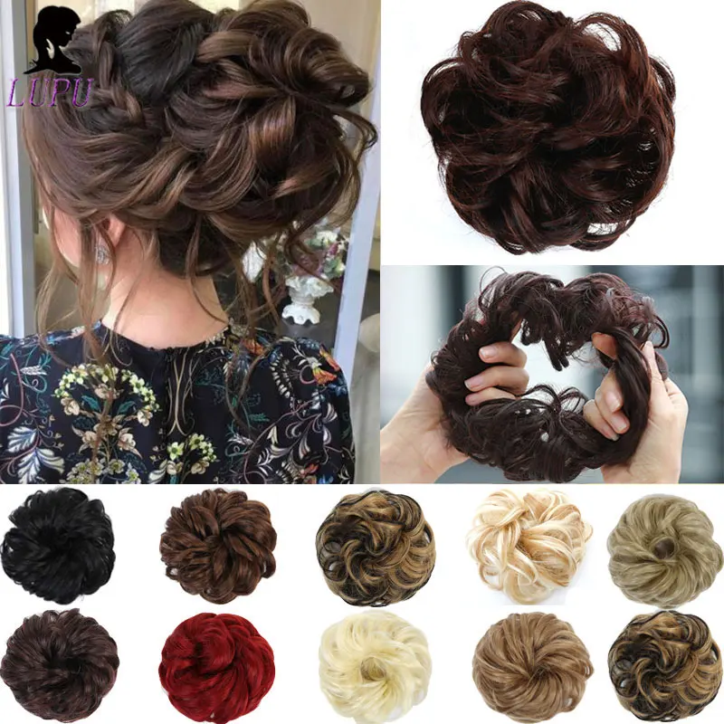 Лупу женские вьющиеся резинки шиньон с резиной высокотемпературное волокно