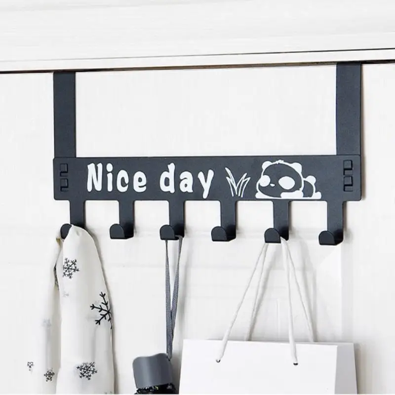 

Towel hooks Door Hook Hanger Creative Storage Tools For Home and Kitchen Wall Keychains Rack 6 Hooks Nice Day for Towel Coat Bag