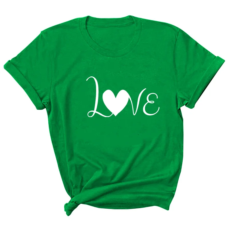 

Love Print Women T Shirt Short Sleeve ONeck Loose Women Tshirt Ladies Tee Shirt Tops Clothes Camisetas Mujer