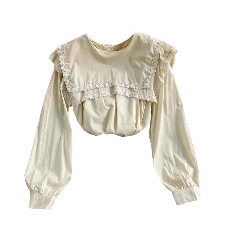 

Japanese girl's Navy collar shirt spring and Autumn New Korean version age reducing sweet loose long sleeve top fashion