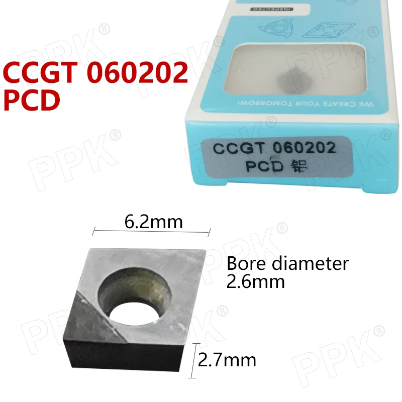1 шт. алмазная вставка для лезвия CNC PCD CCGT 060202 | Инструменты