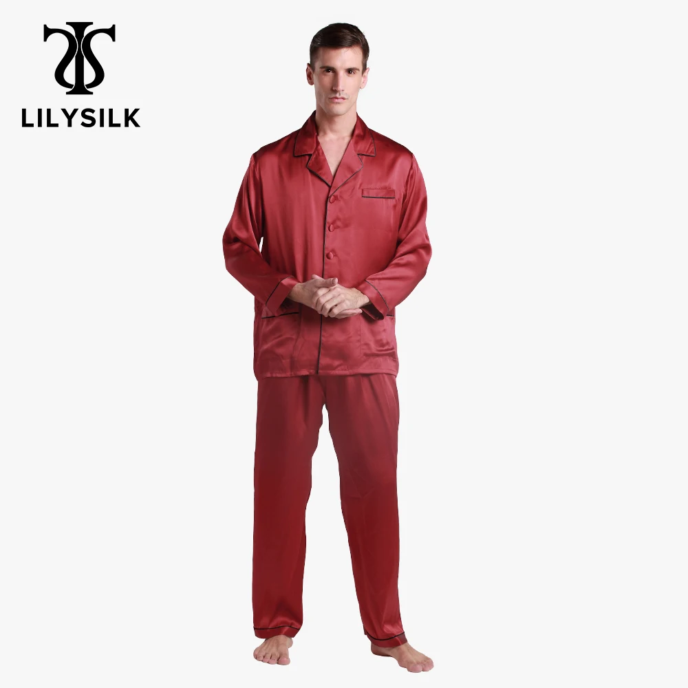 Пижамный комплект LILYSILK мужской из 100 шелка 22 Момми роскошная натуральная одежда с