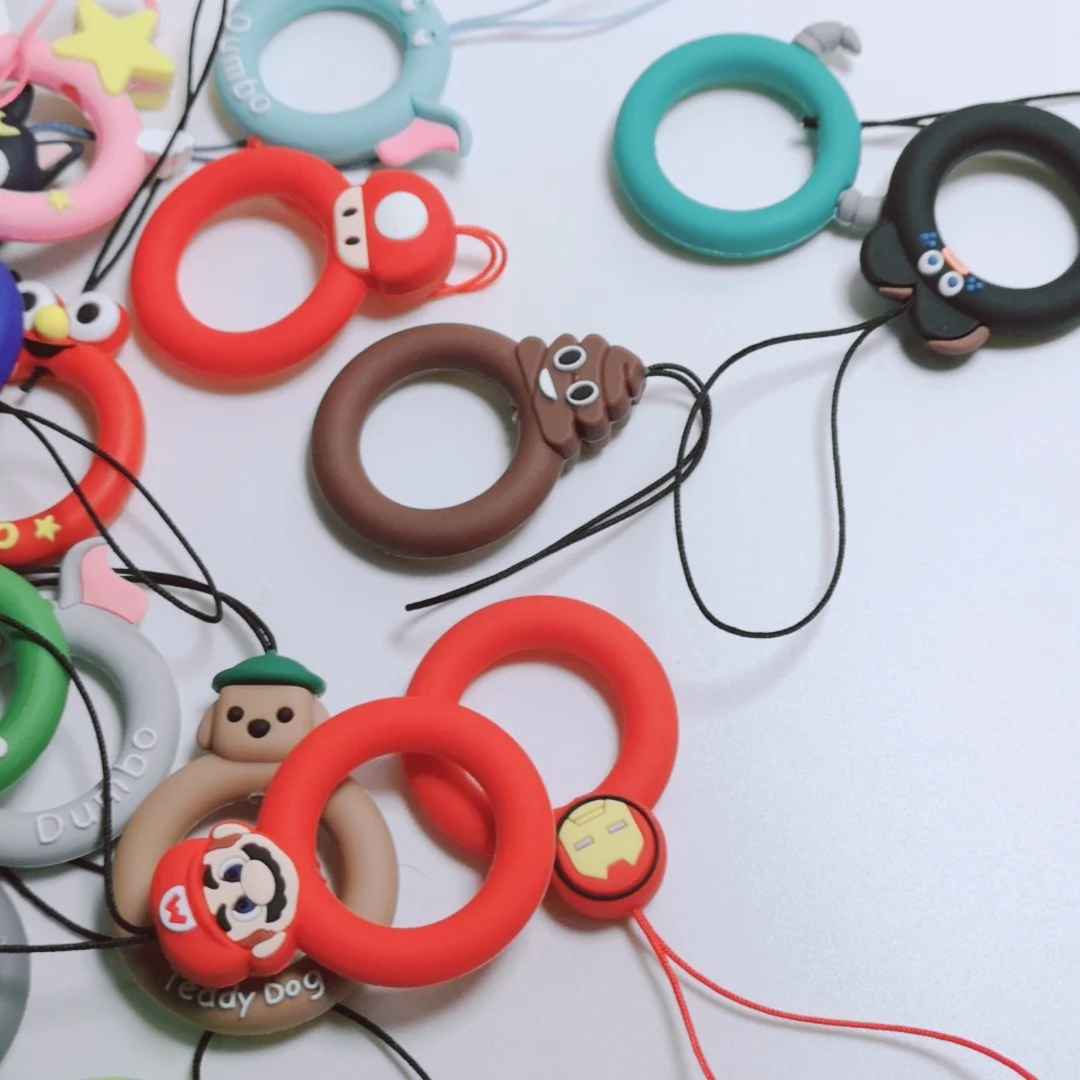 Милый мультяшный силиконовый ремешок для ключей телефонов airpods iPhone 11 брелок