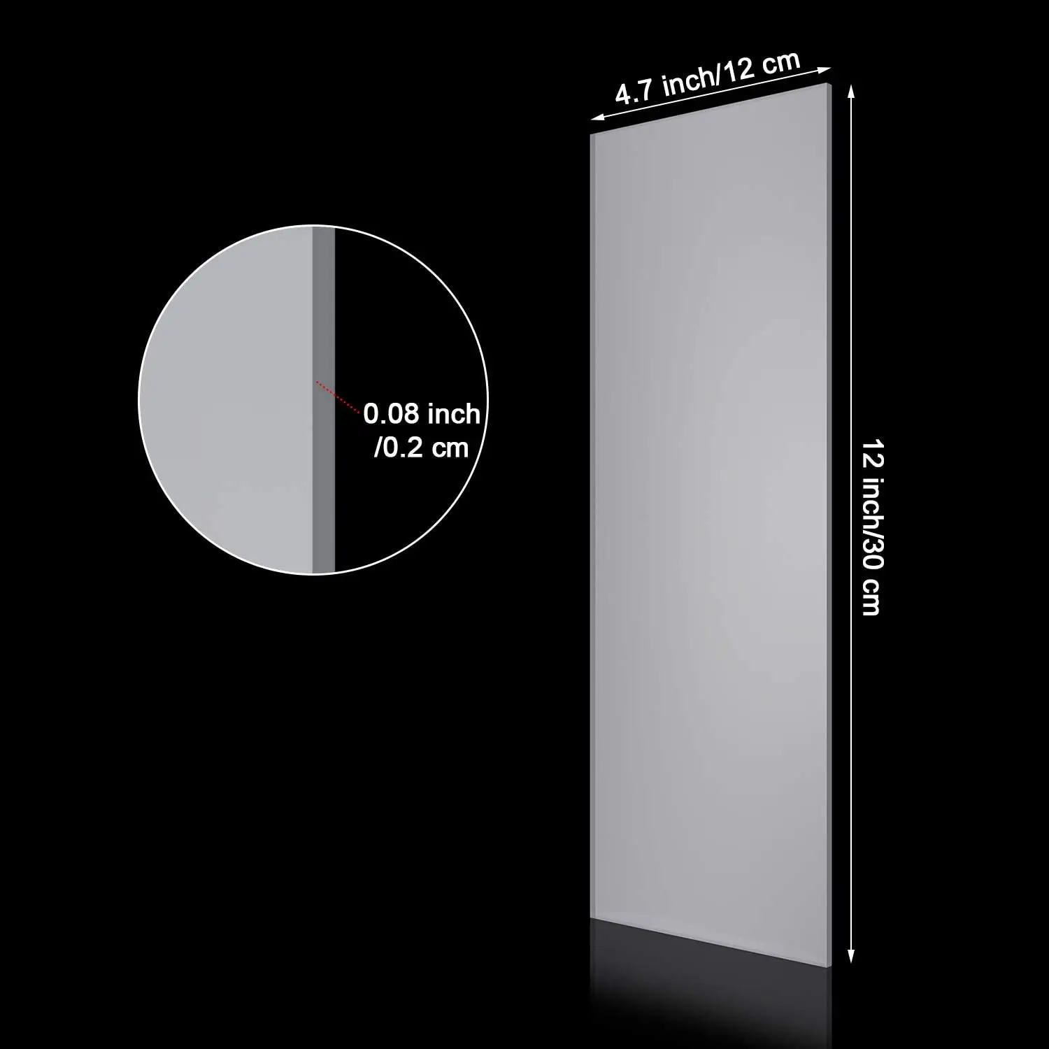 12 дюймов Большой прозрачный акриловый скребок для торта с гладкими и полосками