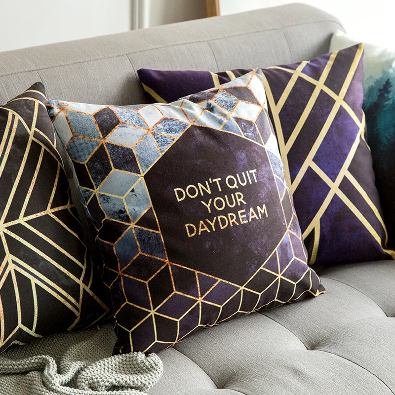 1 шт. простая наволочка для дивана модная мягкая бархатная с геометрическим