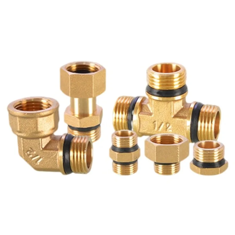 1/2 copper joint with sealing ring tap water pipe to 3/4 internal and external screw plug direct elbow union tee pipe fitting