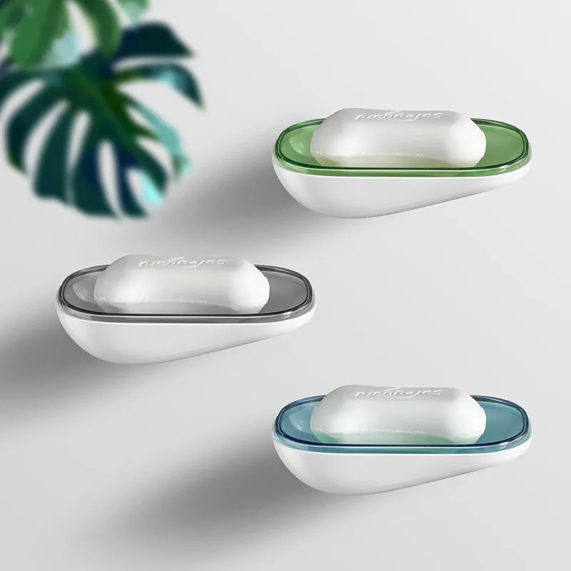 Полка для хранения мыла в ванной двухслойный сливной Держатель мыльницы с