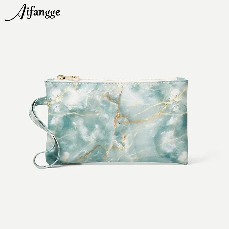 

AIFENGGE Contrast Color Simple Leather Clutch Women Personality Travel Fashion Bag Street Casual Lady Wrist Bag