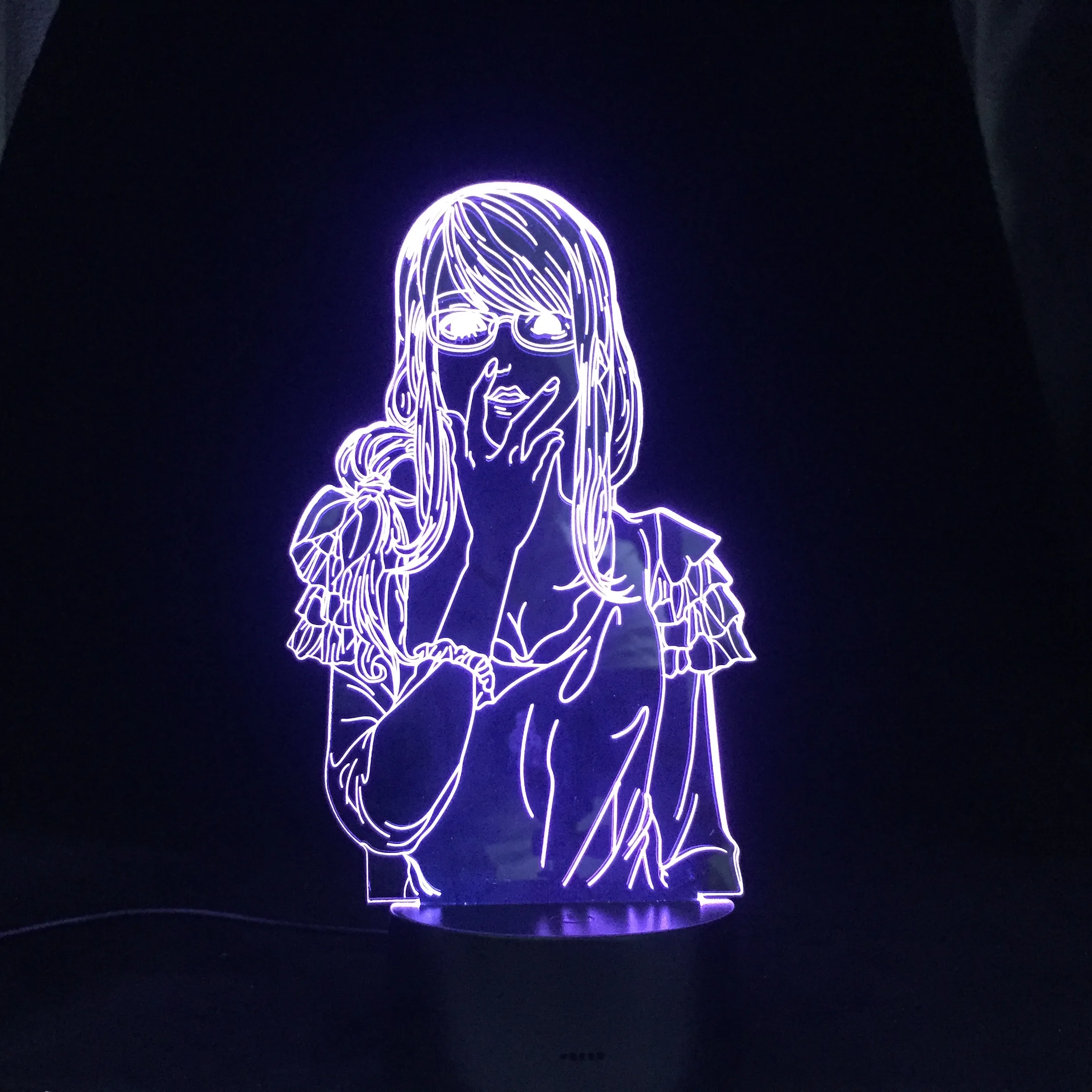 

Rize Kamishiro Anime Lamp Tokyo Ghoul 3D AnnieLAMP Nightlights 16 Colors Changing Lampara Dropshipping Best Choice Supplier