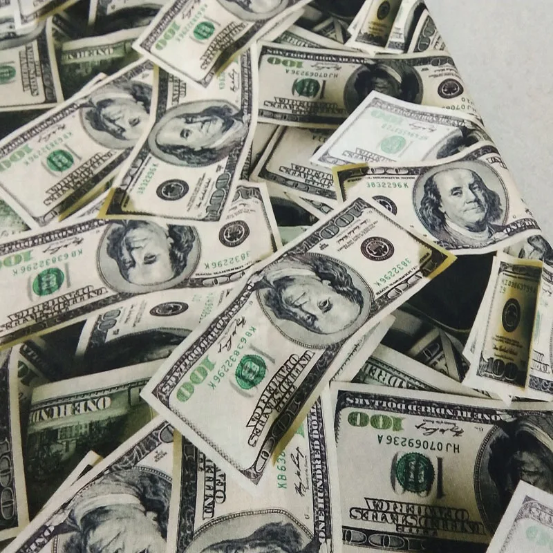 Симпатичная хлопковая ткань с принтом доллара США 50x105 см американским долларом