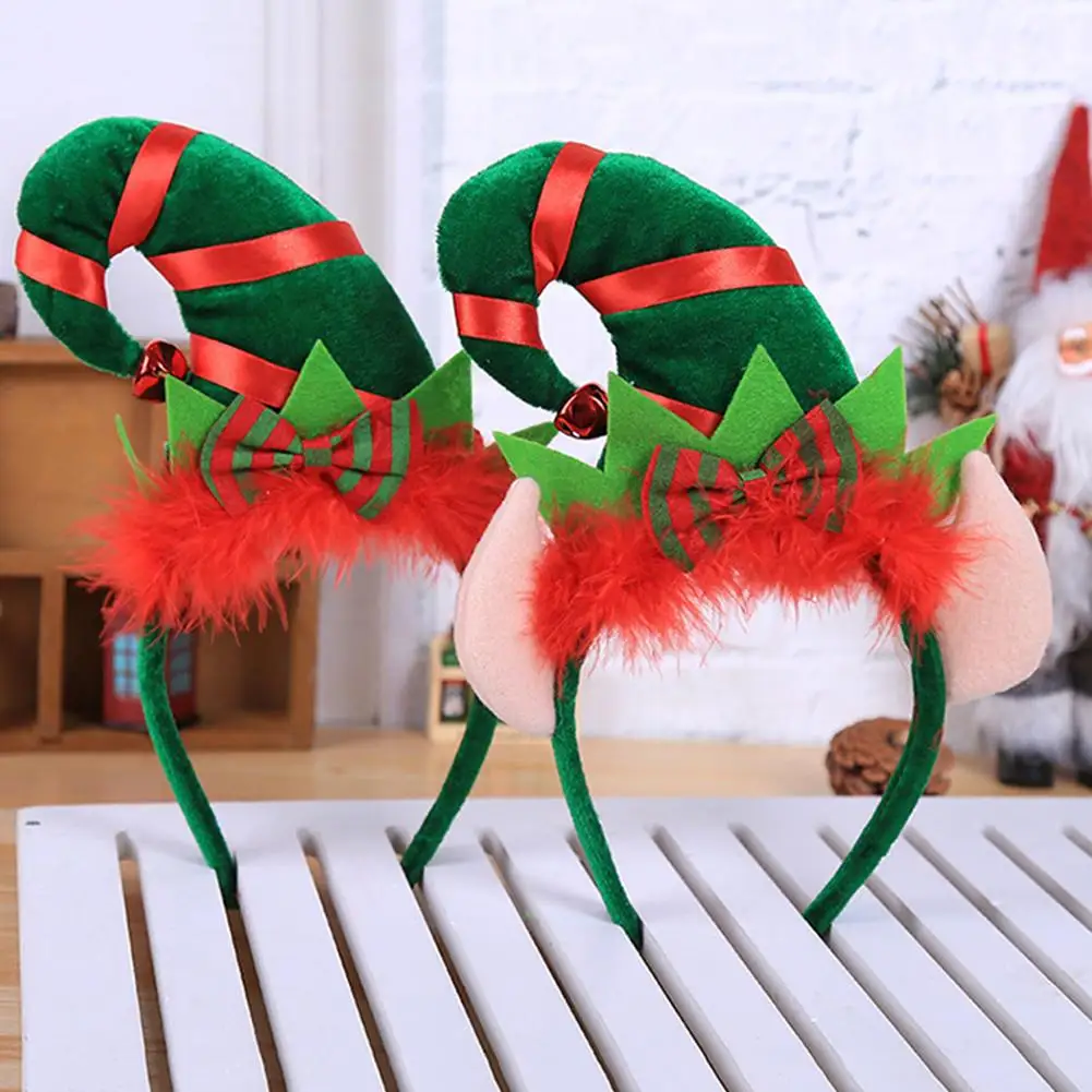 1 шт. Рождественская шапка с острым носком перо повязка на голову для ребенка