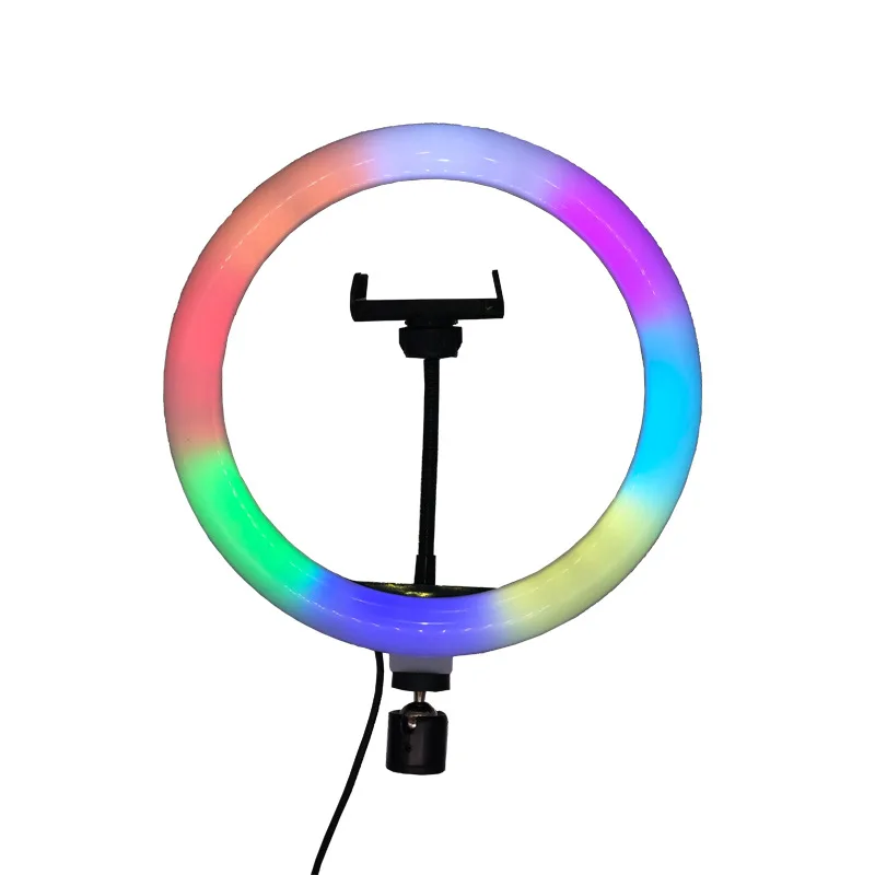 

26CM LED RGB Photo Ringlight Photography Lighting Profissional Selfie Ring Light Lamp With 50CM Tripod Holder Phone Stand Lights
