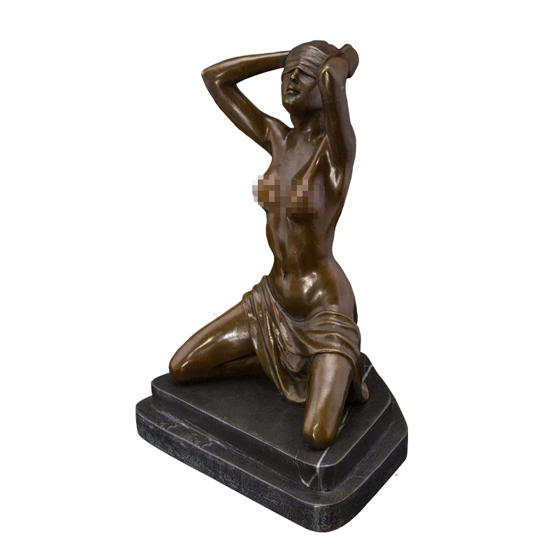 DS-353B сексуальные полуголые с повязкой женская статуя бронза и золото современный