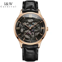 carnival brand fashion skeleton gold automatic watch men luxury mechanical wristwatch waterproof sapphire 2021 relogio masculino
