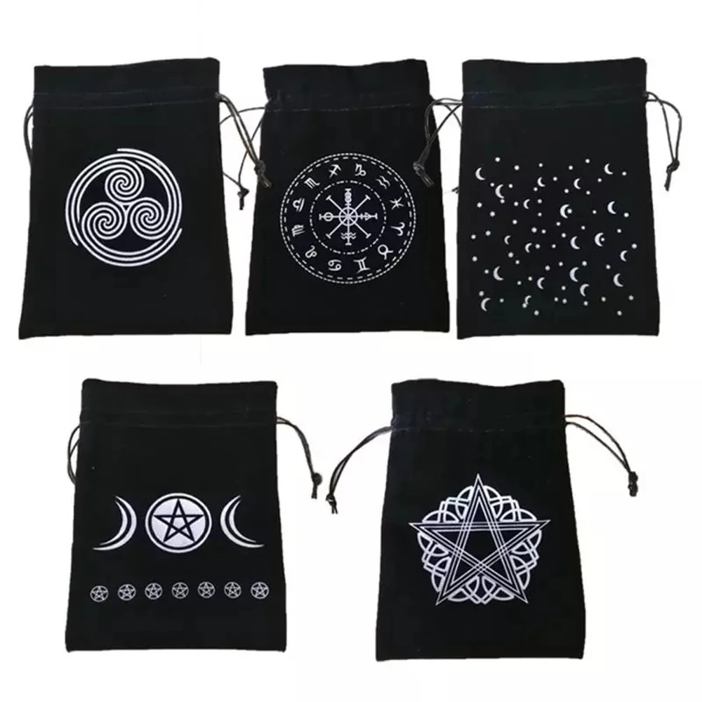 

13x18cm Tarot Oracle Card Special Brand Bag Witch Fortune-telling Supplies Storage Bag German Thick Velvet