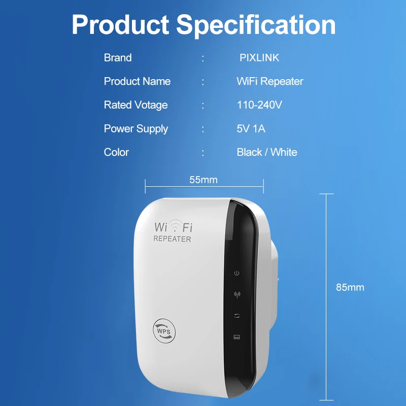 Усилитель сигнала Wi-Fi 300 Мбит/с усилитель с большим диапазоном беспроводной