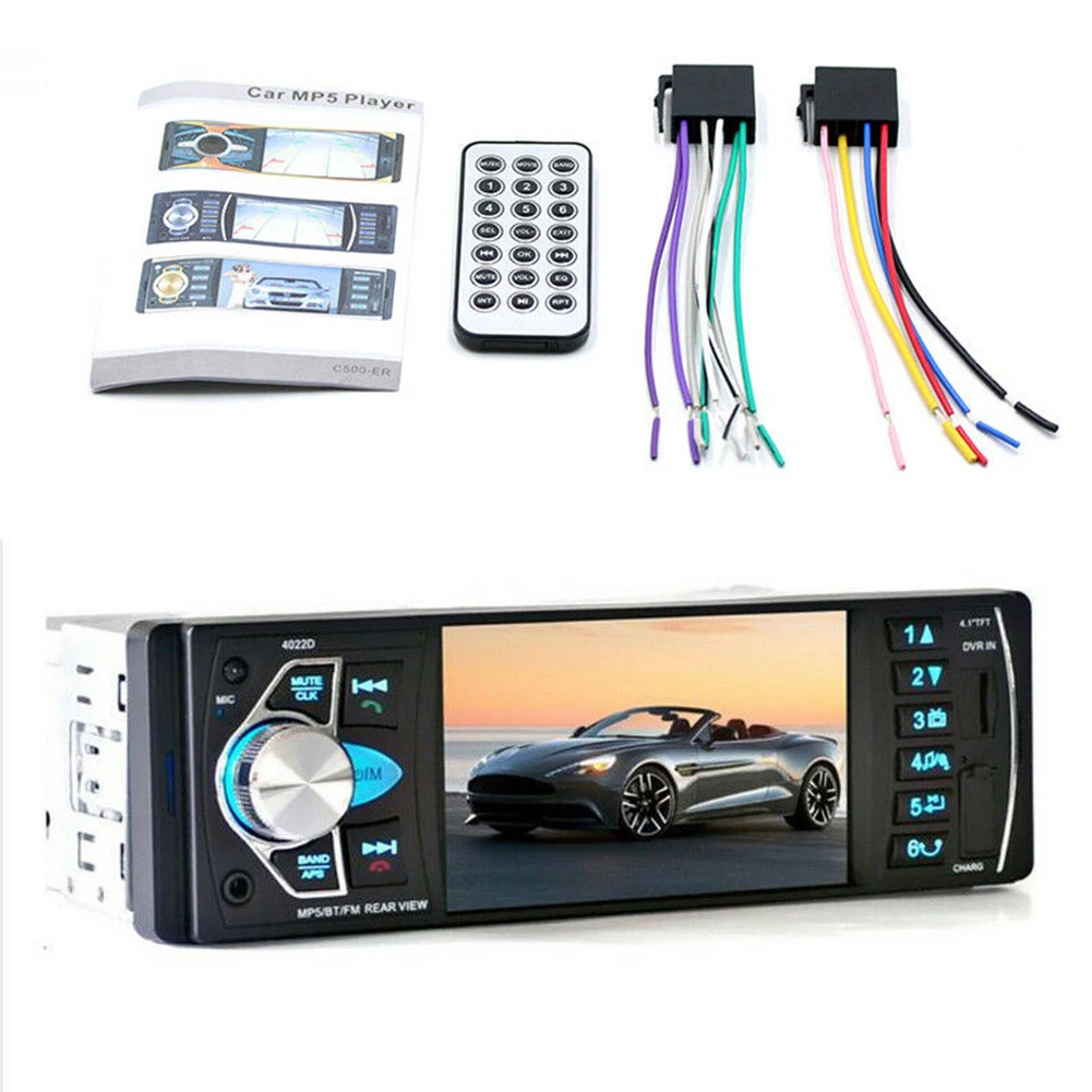 

4022D MP5 Player Multimedia Car Radio FM Durable Audio 4.1 Inch Screen USB TF Universal Stereo Bluetooth Video Aux