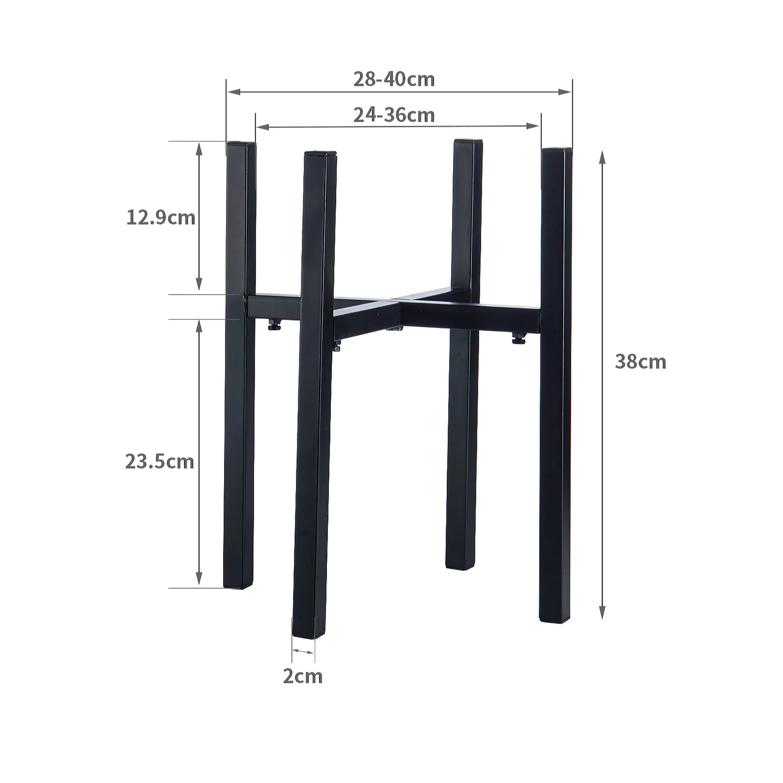 

ORZ Adjustable Metal Plant Stand Mid-Century Potted Flower Holder Rack for Indoor Outdoor, Fit 9-1/2" to 14" Planter Pot