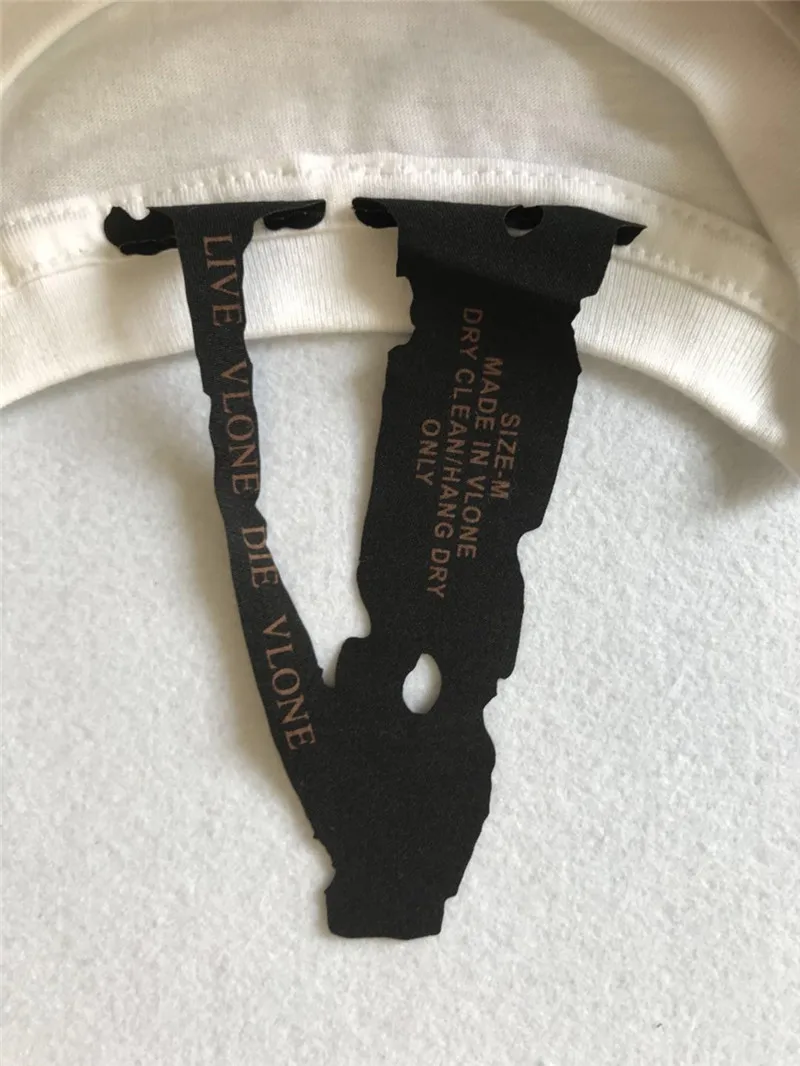 Футболка VLONE Мужская/женская из 100% хлопка уличная одежда брендовая рубашка с