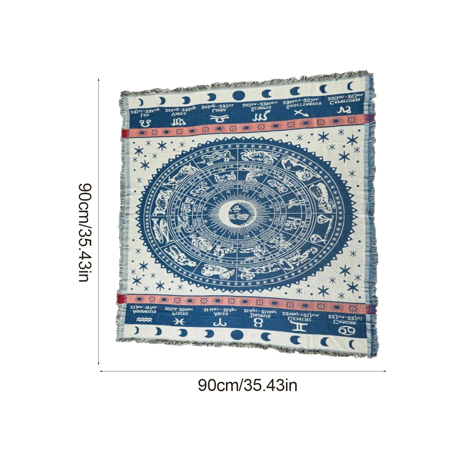 

90x90cm Constellation Large sofa blanket Cotton Comping Hiking Carpet warm Bedspread tarot altar Game Tablecloth Astrology