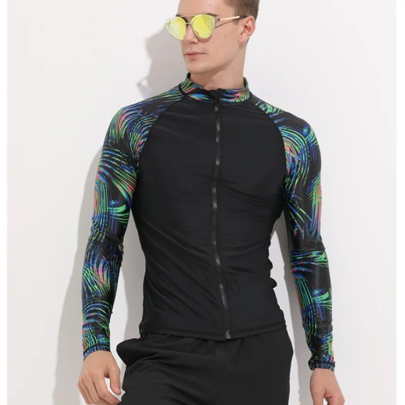 Высокое качество гидрокостюм Для мужчин нейлон Плавание рубашки Рашгард Защита