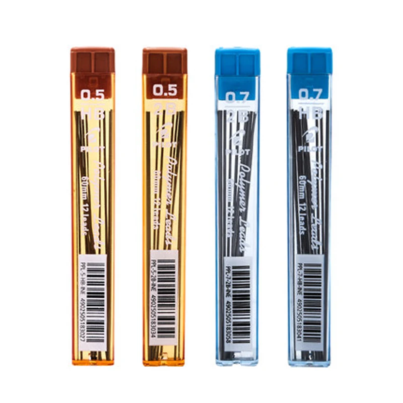 12 баррелей/лот пилота Оптовая полимерные карандаши приводит 0 3/0 5/0 7 HB/2B/B 60 мм