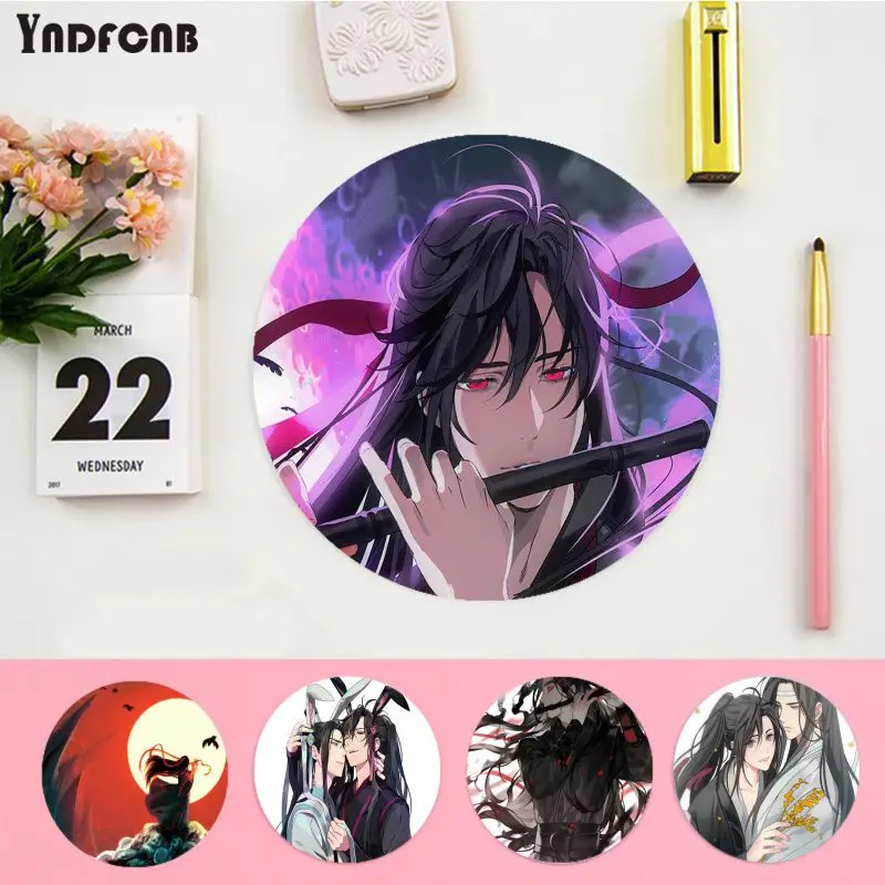 

YNDFCNB In Stocked Mo Dao Zu Shi MDZS Beautiful Anime round Mouse Mat Anti-Slip Laptop PC Mice Pad Mat gaming Mousepad